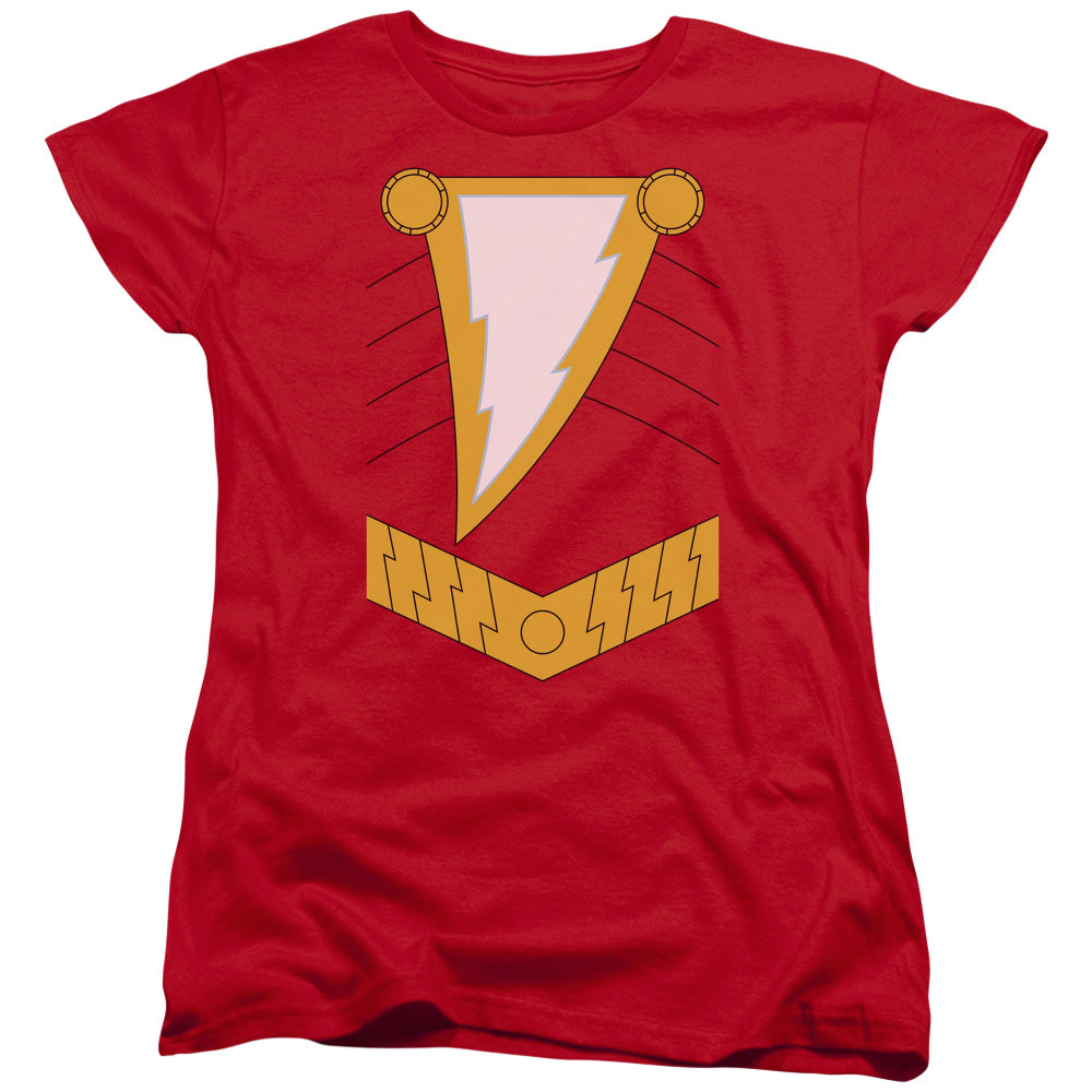Justice League Shazam Womens T Shirt Red