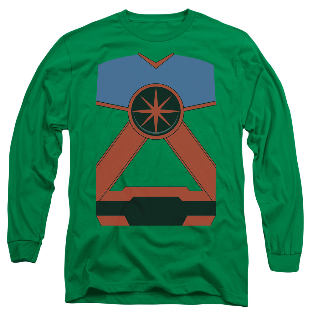 Justice League Martian Mh Mens Long Sleeve Shirt Kelly Green