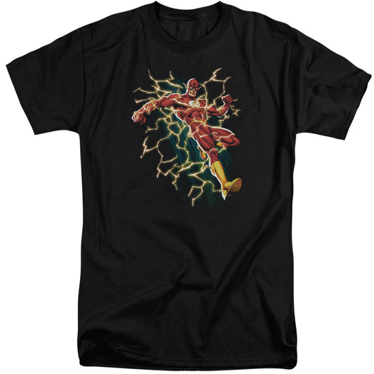 Justice League Electric Death Mens Tall T Shirt Black