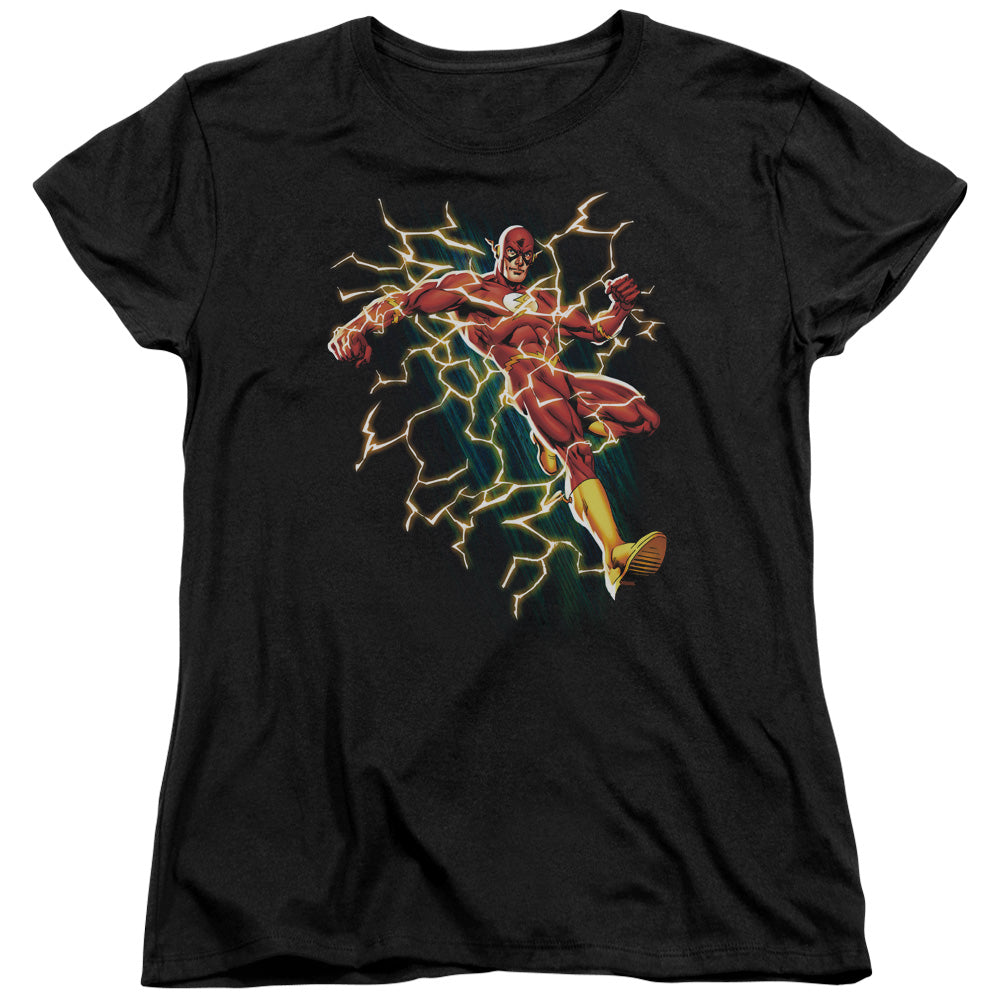 Justice League Electric Death Womens T Shirt Black