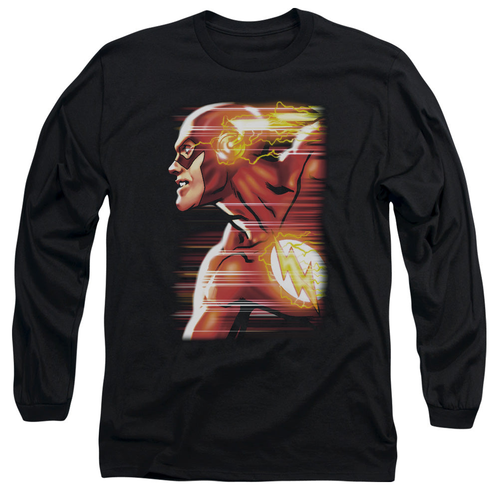 Justice League Speed Head Mens Long Sleeve Shirt Black