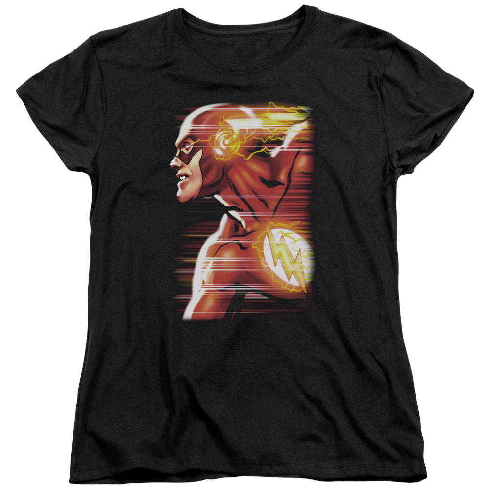 Justice League Speed Head Womens T Shirt Black