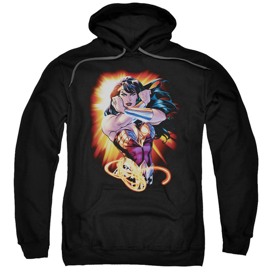 Justice League Wonder Rays Mens Hoodie Black