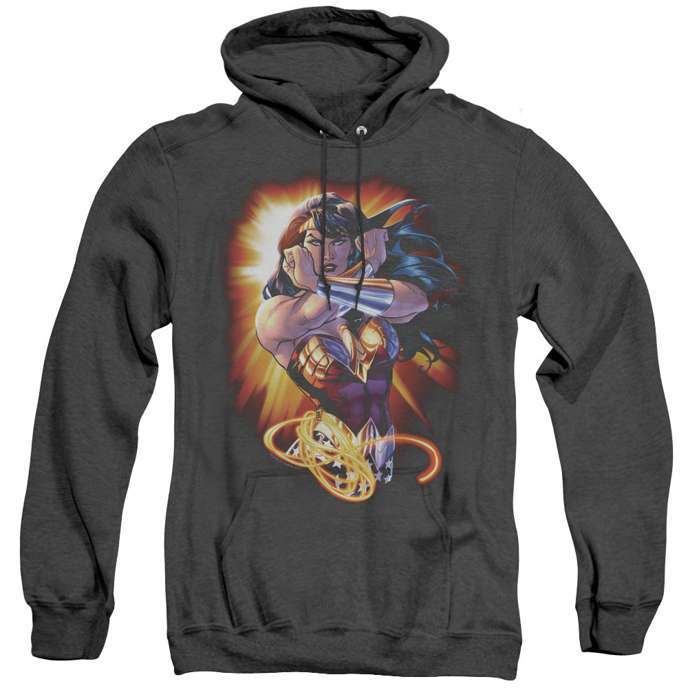 Justice League Wonder Rays Heather Mens Hoodie Black