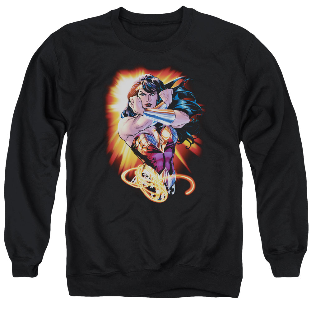 Justice League Wonder Rays Mens Crewneck Sweatshirt Black