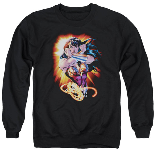 Justice League Wonder Rays Mens Crewneck Sweatshirt Black