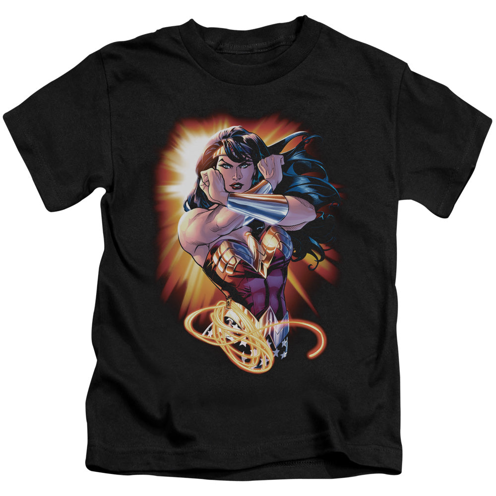 Justice League Wonder Rays Juvenile Kids Youth T Shirt Black