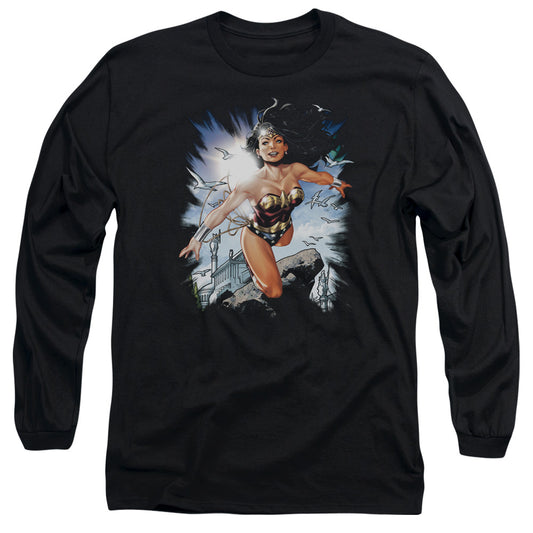 Justice League of Themyscira Mens Long Sleeve Shirt Black