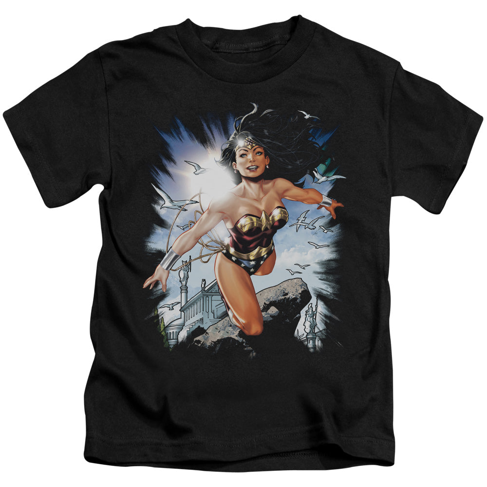 Justice League of Themyscira Juvenile Kids Youth T Shirt Black