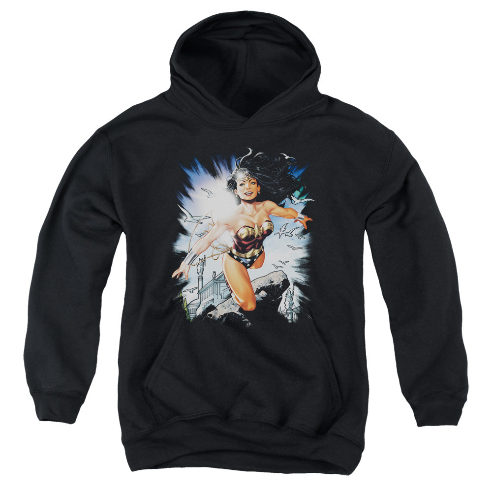 Justice League of Themyscira Kids Youth Hoodie Black
