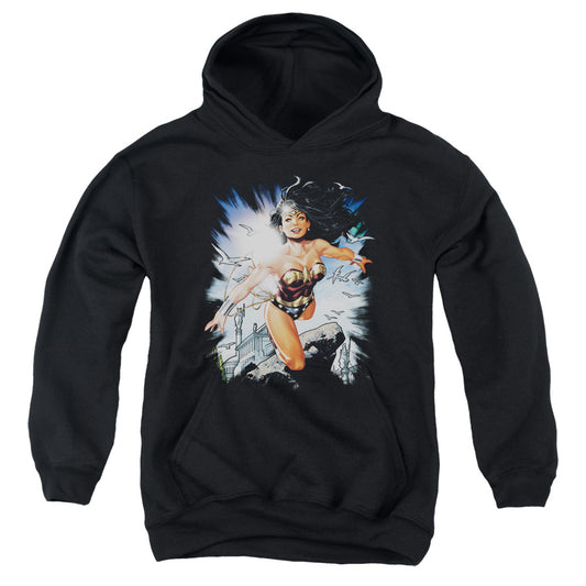 Justice League of Themyscira Kids Youth Hoodie Black