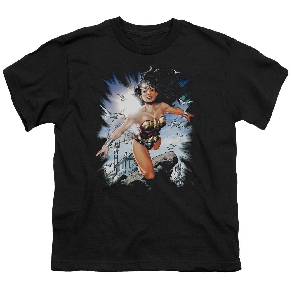 Justice League of Themyscira Kids Youth T Shirt Black