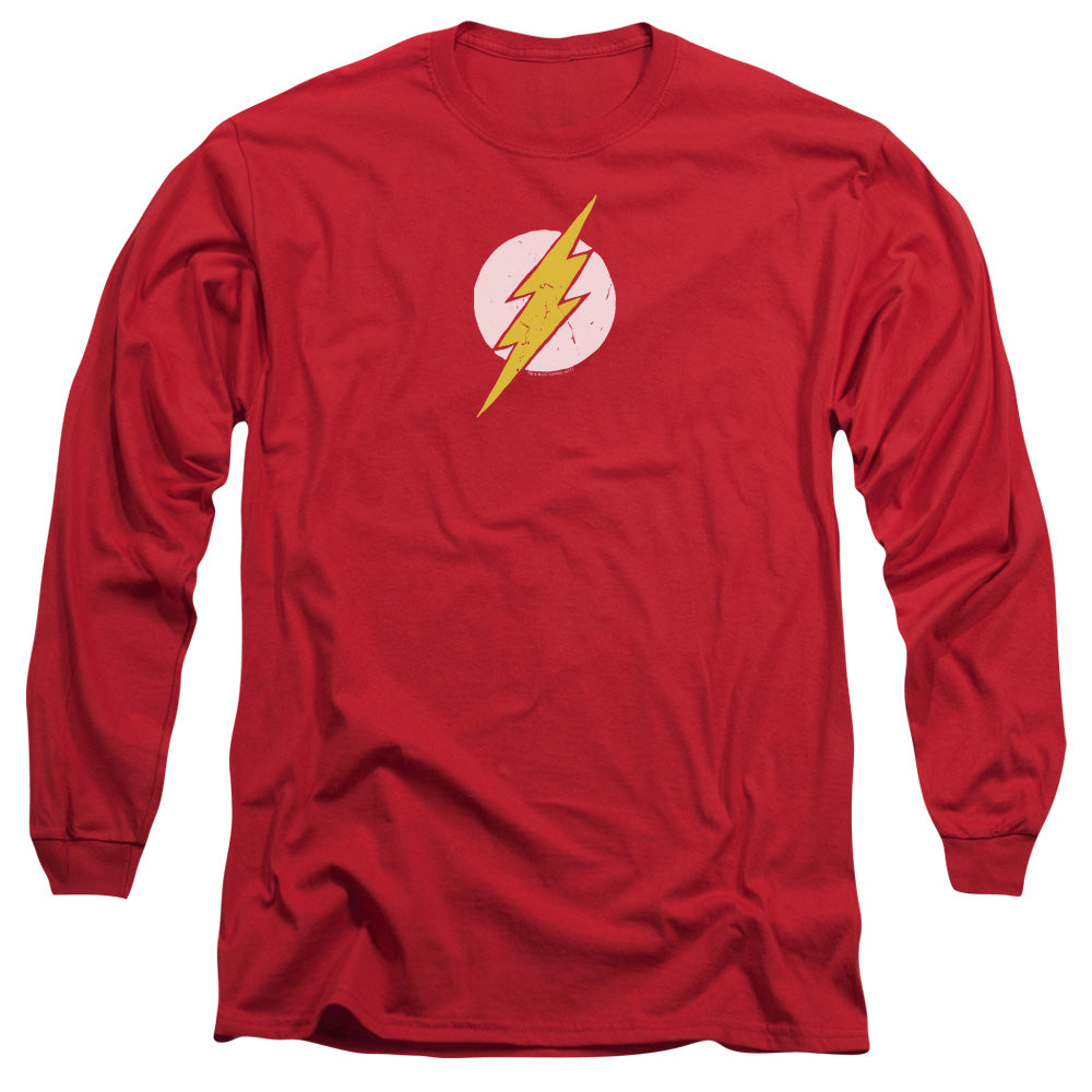 Justice League Rough Flash Mens Long Sleeve Shirt Red