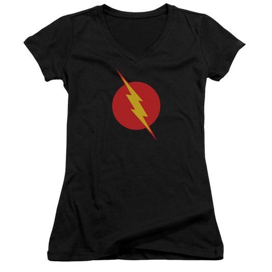 Justice League Reverse Flash Junior Sheer Cap Sleeve V-Neck Womens T Shirt Black