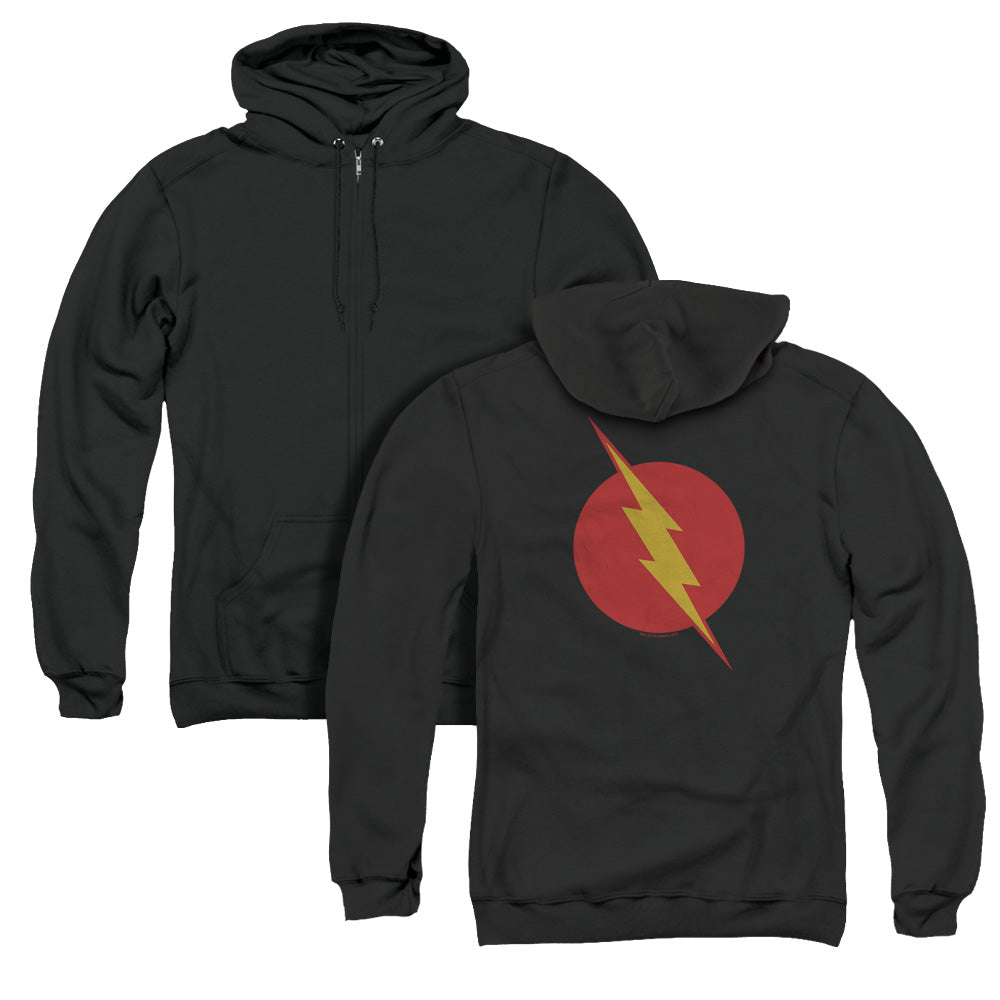 Justice League Reverse Flash Back Print Zipper Mens Hoodie Black