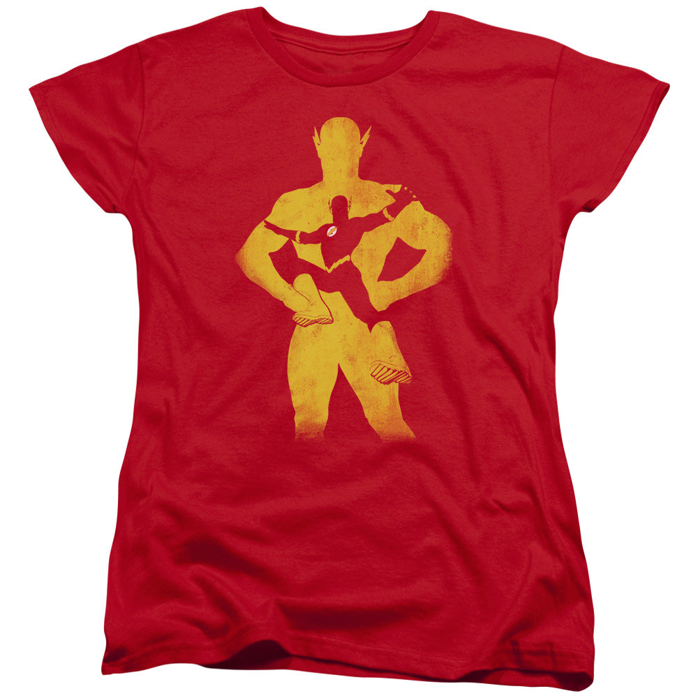 Justice League Flash Knockout Womens T Shirt Red