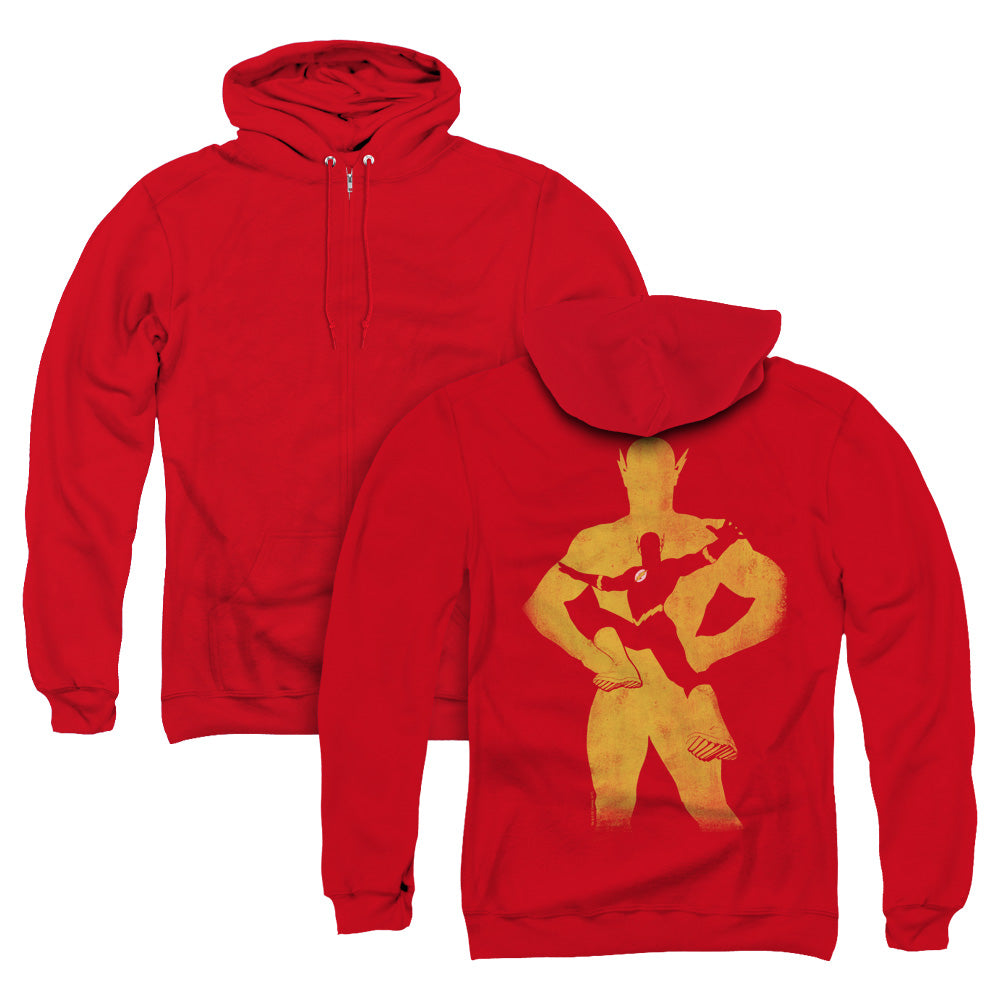 Justice League Flash Knockout Back Print Zipper Mens Hoodie Red