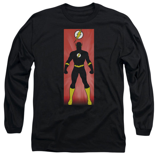 Justice League Flash Block Mens Long Sleeve Shirt Black