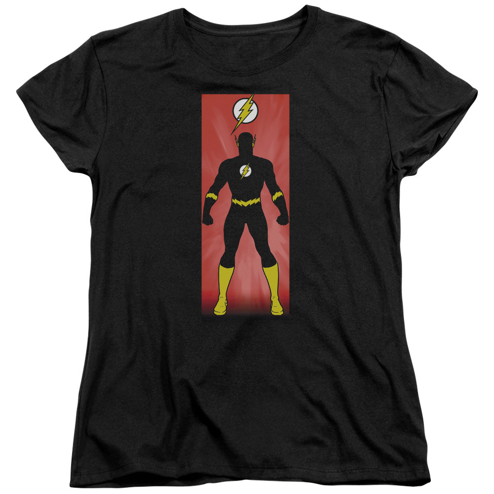 Justice League Flash Block Womens T Shirt Black