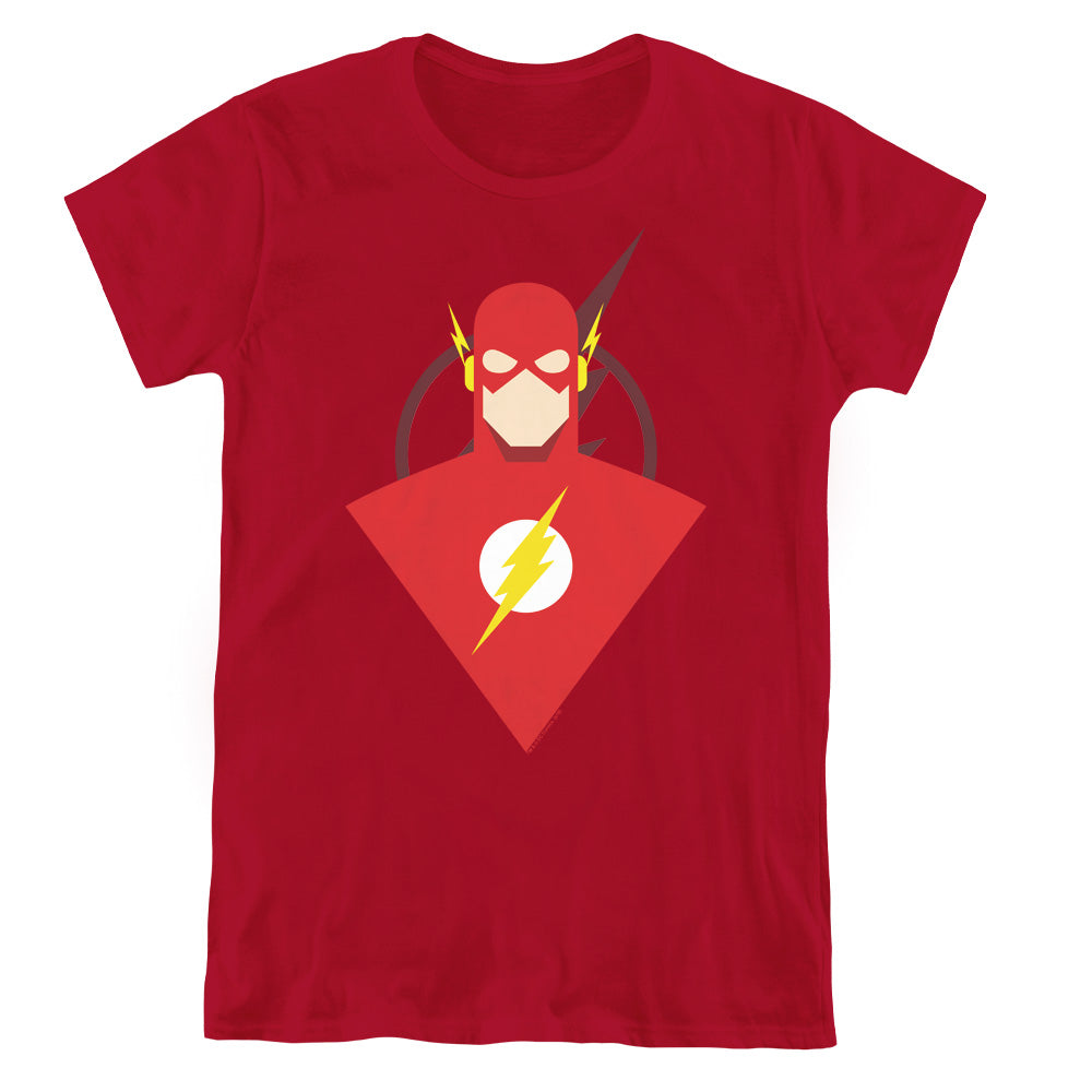 Justice League Simple Flash Womens T Shirt Cardinal