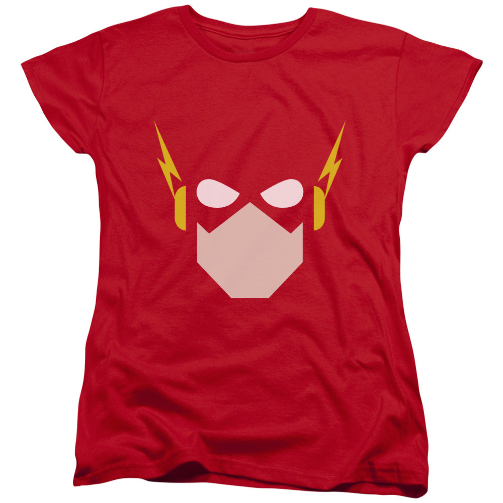 Justice League Flash Head Womens T Shirt Red