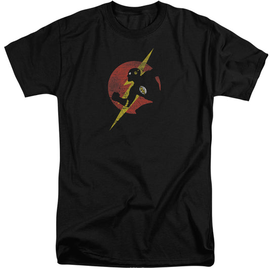 Jla Flash Symbol Knockout Mens Tall T Shirt Black