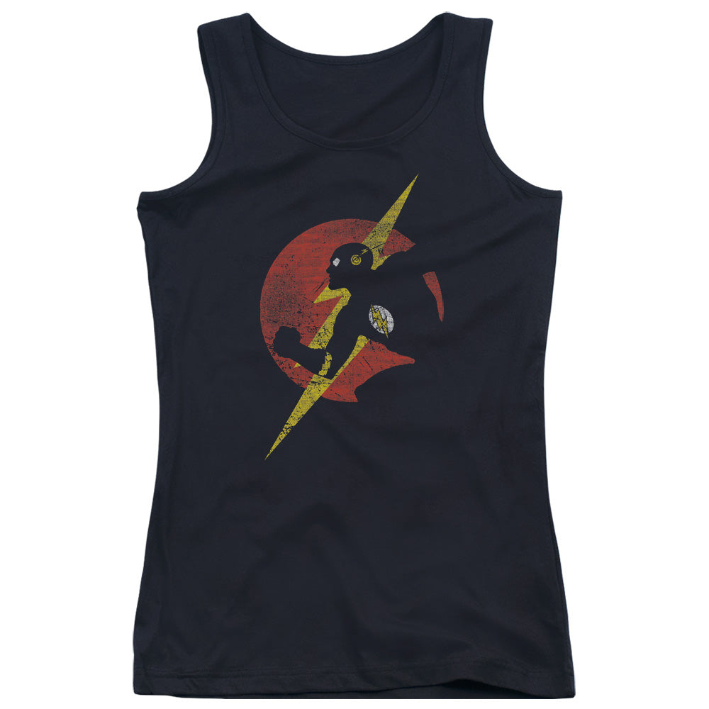 Justice League Flash Symbol Knockout Womens Tank Top Shirt Black