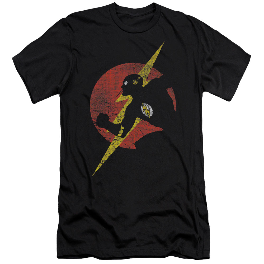 Justice League Flash Symbol Knockout Slim Fit Mens T Shirt Black