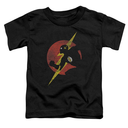 Justice League Flash Symbol Knockout Toddler Kids Youth T Shirt Black