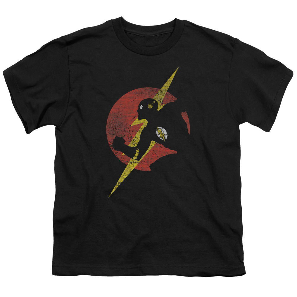 Justice League Flash Symbol Knockout Kids Youth T Shirt Black