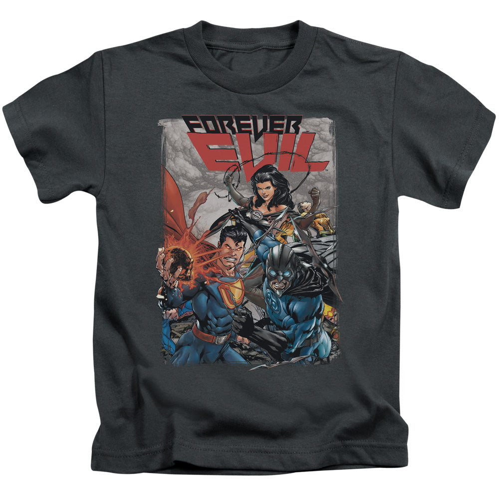 Justice League Crime Syndicate Juvenile Kids Youth T Shirt Charcoal