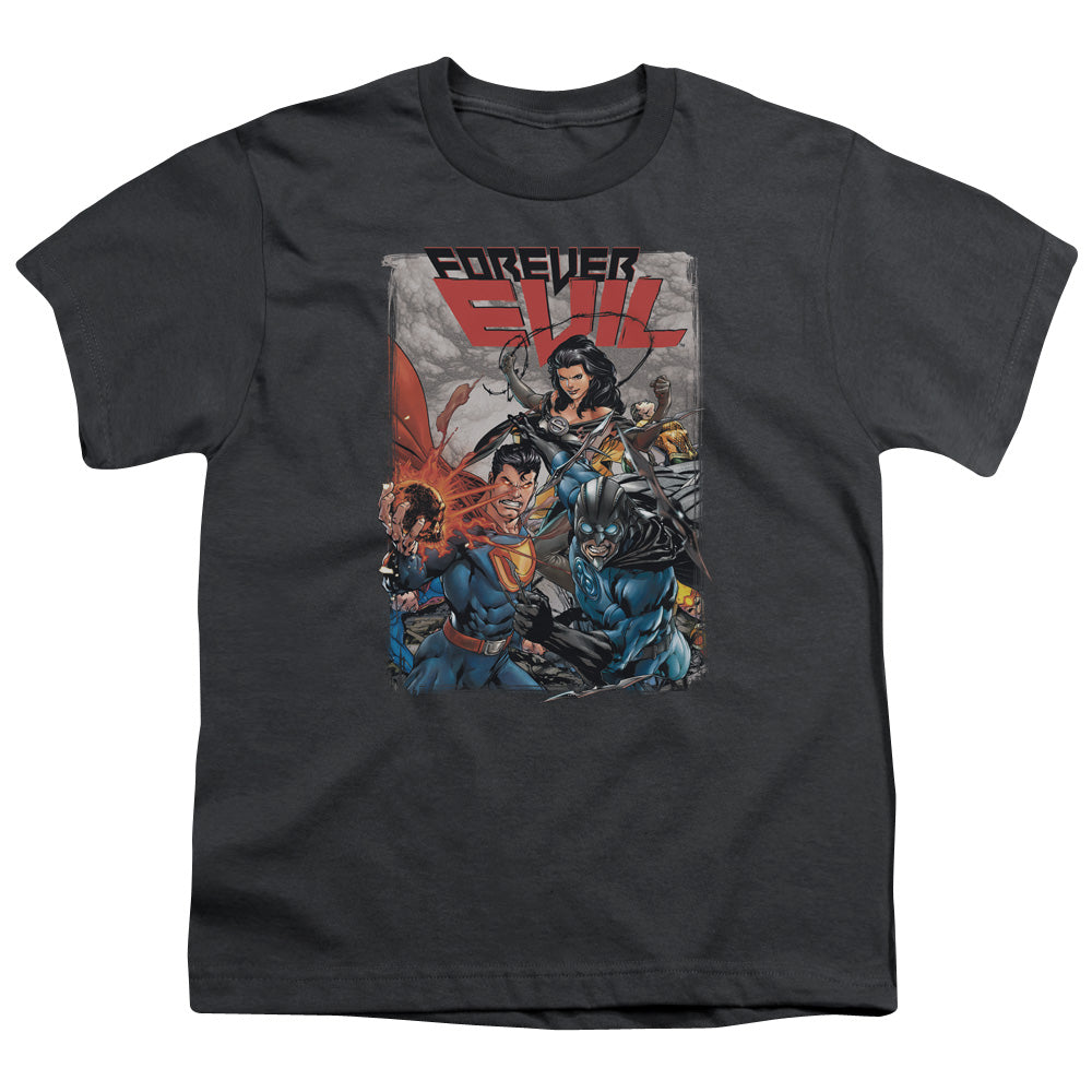 Justice League Crime Syndicate Kids Youth T Shirt Charcoal
