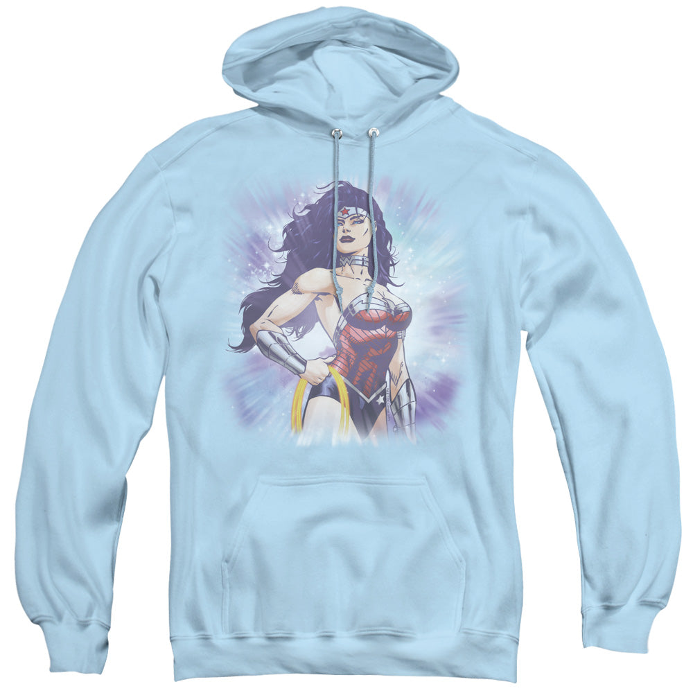 Justice League Warrior Mens Hoodie Light Blue