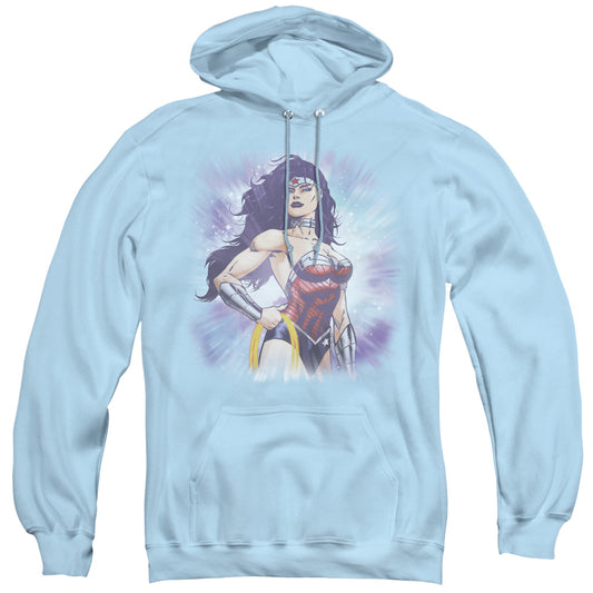 Justice League Warrior Mens Hoodie Light Blue