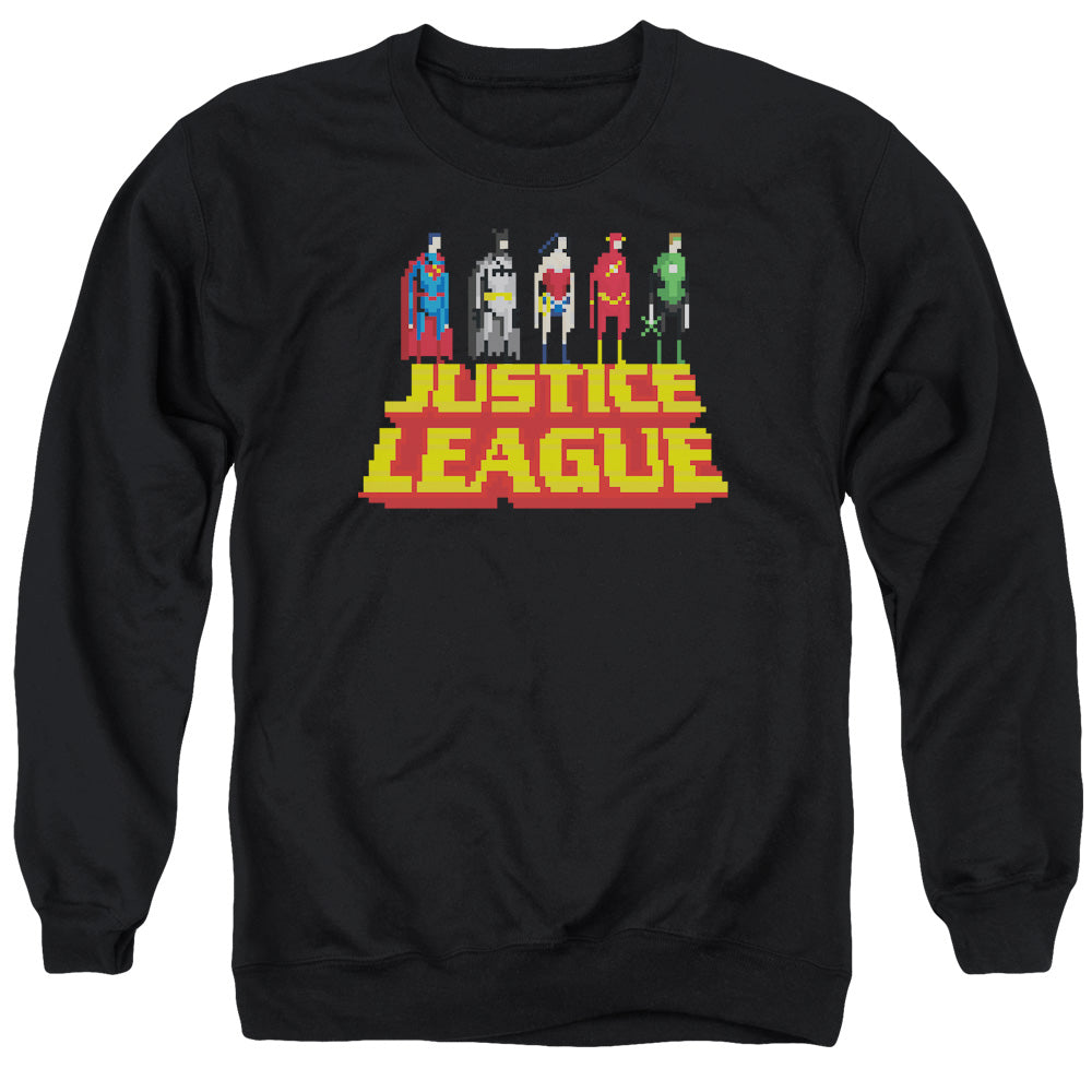 Justice League Standing Above Mens Crewneck Sweatshirt Black