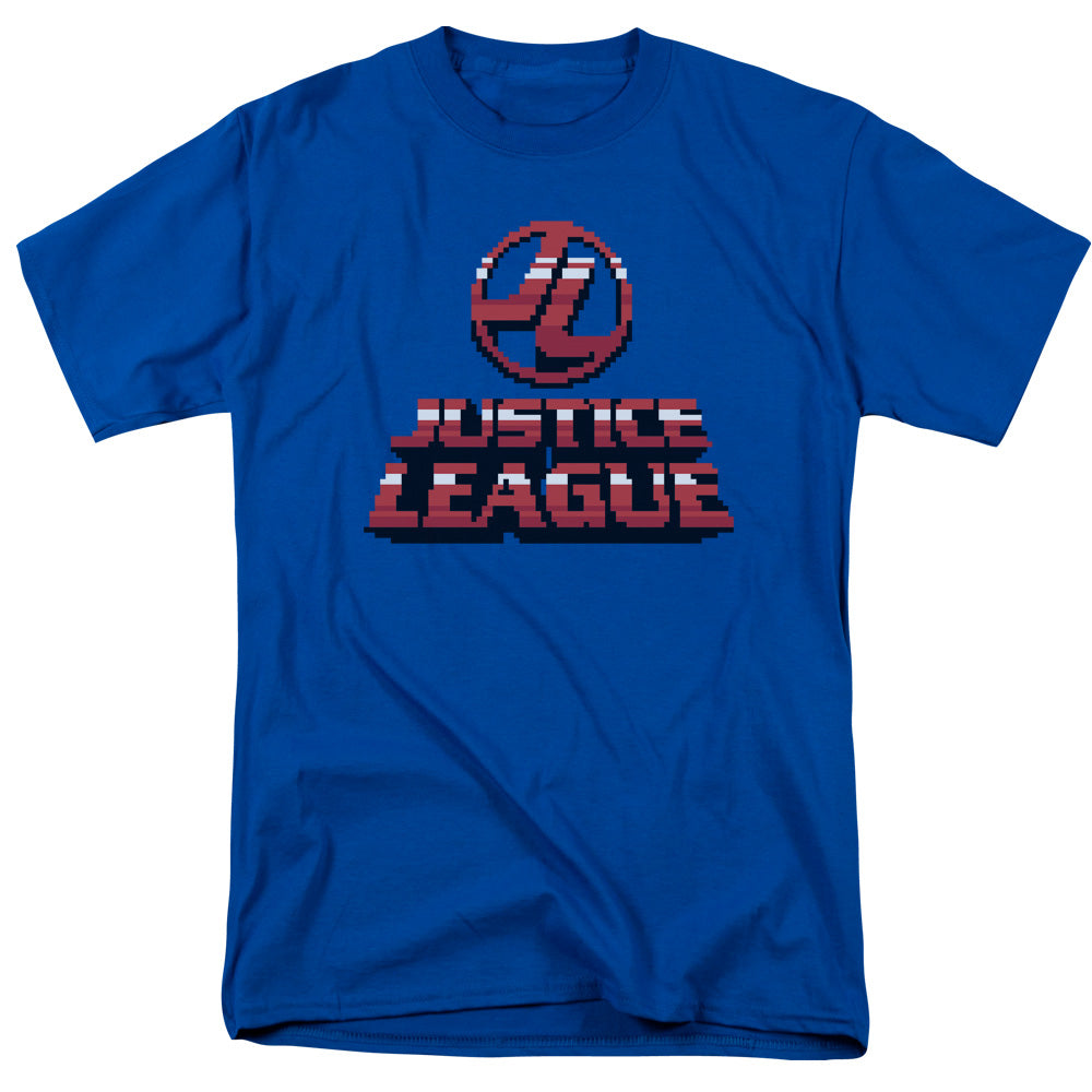 Justice League Of America 8 Bit Justice League Of America Mens T Shirt Royal Blue Officially Licensed