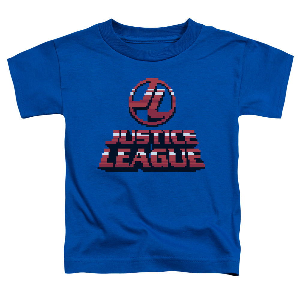 Justice League 8 Bit Justice League Toddler Kids Youth T Shirt Royal Blue