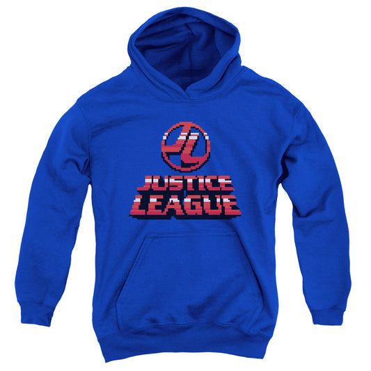 Justice League 8 Bit Justice League Kids Youth Hoodie Royal