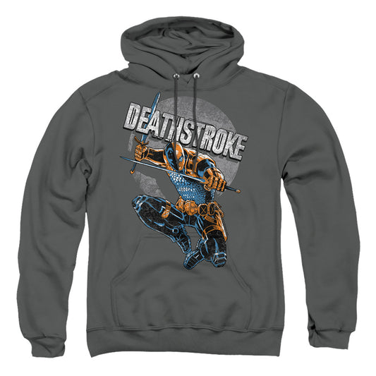 Justice League Of America Deathstroke Retro Mens Hoodie Charcoal Officially Licensed
