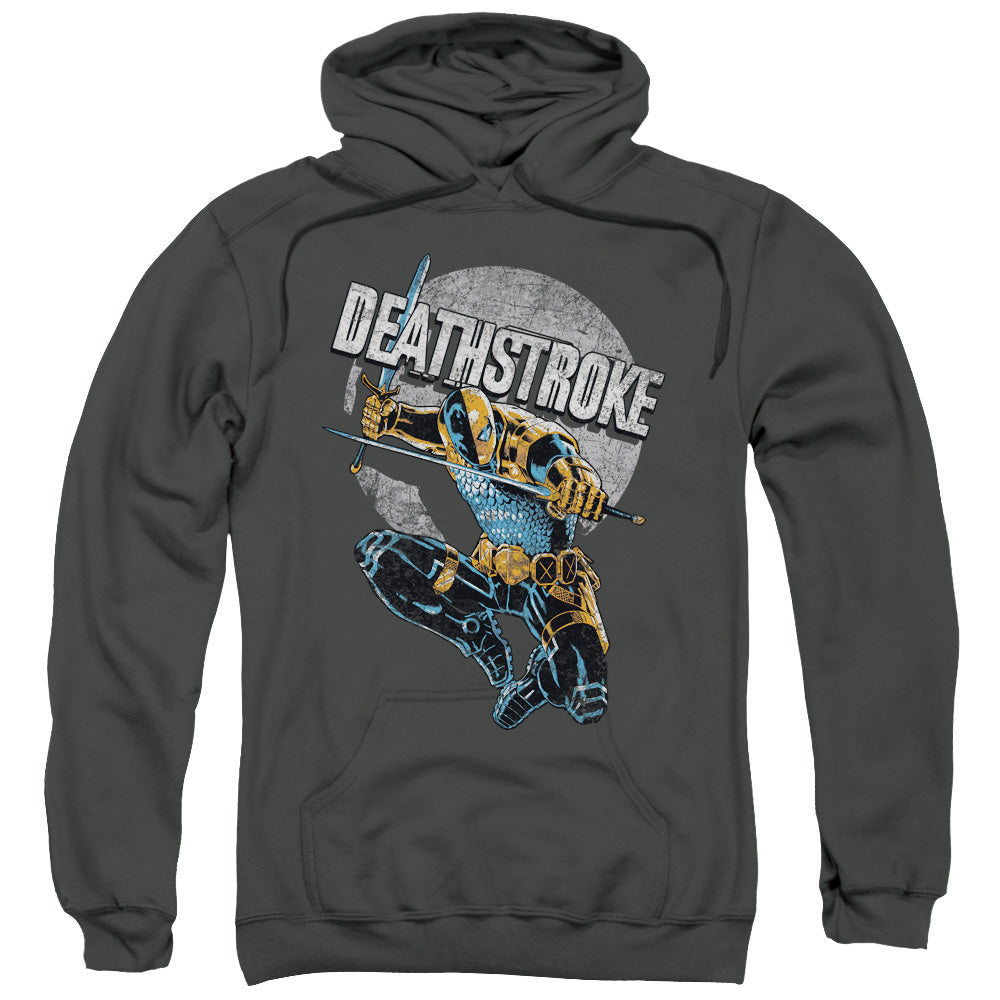 Justice League Deathstroke Retro Mens Hoodie Charcoal