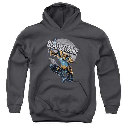 Justice League Deathstroke Retro Kids Youth Hoodie Charcoal
