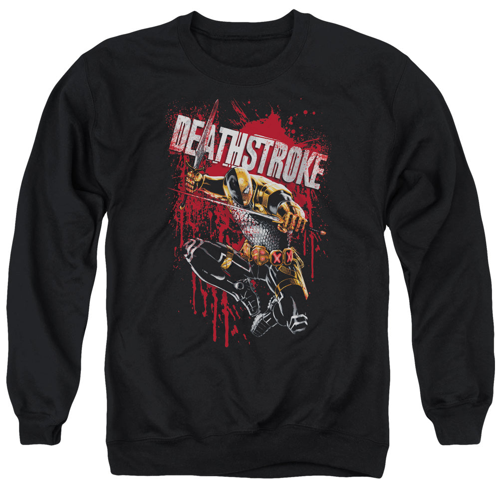 Justice League Blood Splattered Mens Crewneck Sweatshirt Black