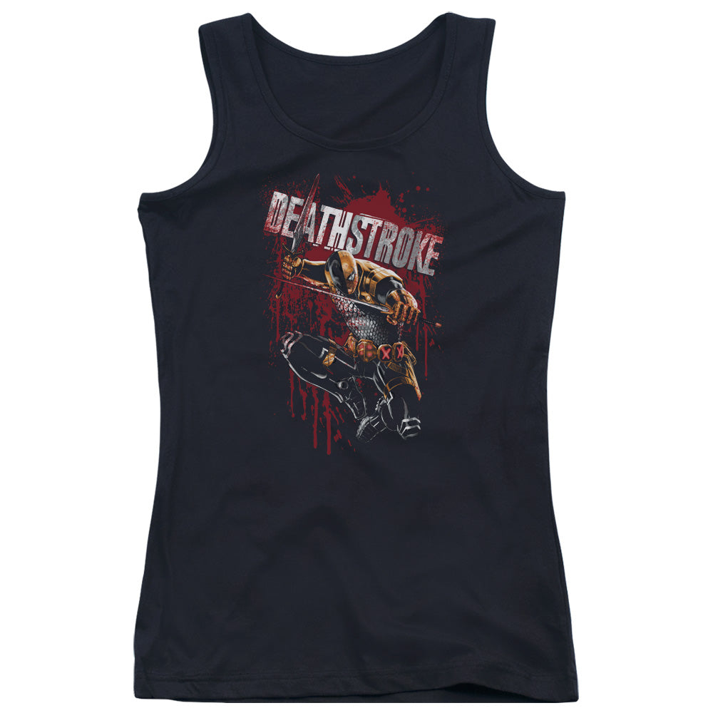 Justice League Blood Splattered Womens Tank Top Shirt Black