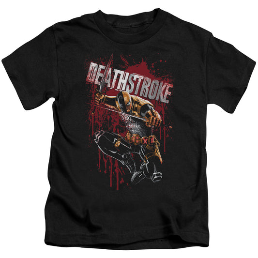 Justice League Blood Splattered Juvenile Kids Youth T Shirt Black