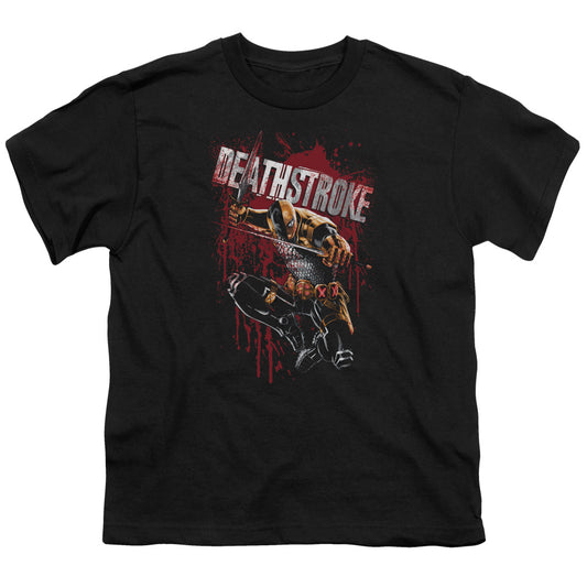 Justice League Blood Splattered Kids Youth T Shirt Black