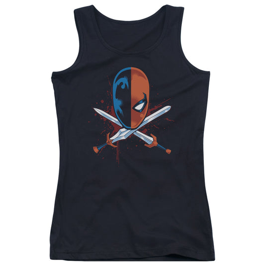 Justice League Crossed Swords Womens Tank Top Shirt Black