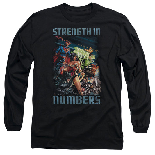 Justice League Strength in Number Mens Long Sleeve Shirt Black