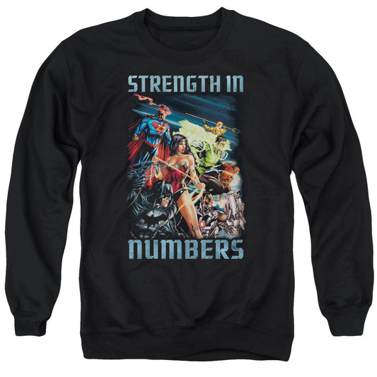 Justice League Strength in Number Mens Crewneck Sweatshirt Black