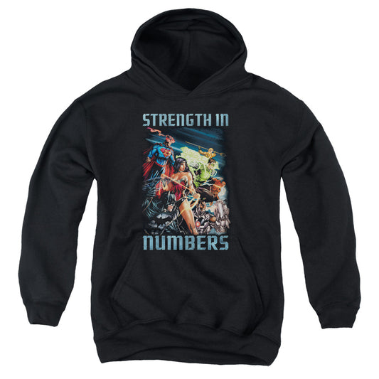 Justice League Strength in Number Kids Youth Hoodie Black