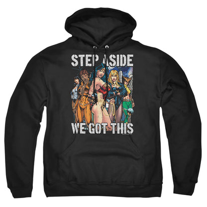 Justice League Of America Heroines Mens Hoodie Black Officially Licensed